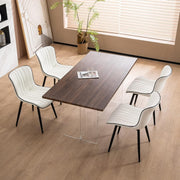 Set of 2 Faux Leather Dining Chairs High Back Padded Metal Leg Kitchen Chairs UK