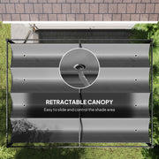 4 x 3m Metal Pergola Gazebo Patio Sun Shelter Retractable Canopy Grey