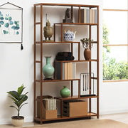 Large Wooden Bookcase Room Divider Tall Bookshelf Storage Display Shelving Unit