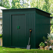 Metal Garden Shed 6 X 4ft Outdoor Yard Storage Tool House Slide Door &VENT GREEN