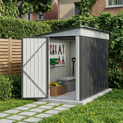 8x4FT Metal Garden Shed Lockable Tool Storage House Weatherproof Outdoor Sheds