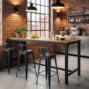 70.9'' Rectangular Bar Table Modern Counter Height Pub Table with Metal Footrest