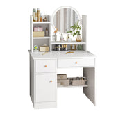 Dressing Table With LED Lights Vanity Makeup Desk Wooden Bedroom Furniture Desk