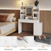 Dressing Table With 6 Drawers LED Mirror Set Makeup Desk Vanity Table Bedroom