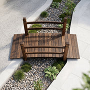4 FT/125cm Wooden Arch Footbridge Garden Decoration 500 KG Weight Capacity