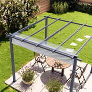 Pergola 3x3 3x4 m canopy garden gazebo pavilion retractable roof steel frame