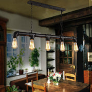 Industrial Pipe Chandelier 5 Way Pendant Ceiling Light Kitchen Dining Island E27