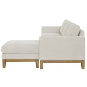 Henredon Murphy Cream Fabric Corner Sofa Reversible Chaise Lounge Coil Cushion