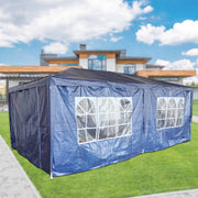Gazebo PE 3X6M Outdoor Patio Shade Canopy Waterproof 6 Pieces Sidewalls Blue