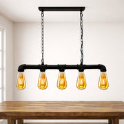5 Light Kitchen Island Pendant Linear Farmhouse Modern Pipe Lamp Lighting