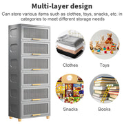 6 Tier Large Storage Drawer Unit Tower Plastic Organizer Cabinet School Home UK