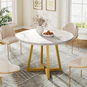 Round Dining Table for 2-4 People, 80CM Modern Kitchen Table for Dining Room