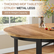Round Dining Table for 4-6 People, 120cm Circle Kitchen Furniture Dinner Table