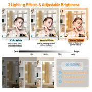 Dressing Table Makeup Desk 10 LED Lights Mirror 6 Drawers & Stool Set Vanity