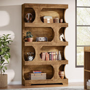 4-Tier Large Wooden Bookshelf 70.8'' Tall Modern Bookcase Open Display Storage