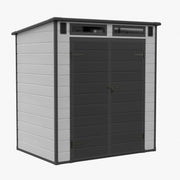 Plastic Garden Shed 6 x 4 Outdoor Tools Storage House with Floor, Double Window