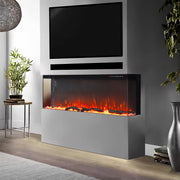 70'' Electric Fireplace 12 LED Color Media Freestand/Inset Fire 3 Side Panoramic