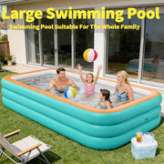 450L Inflatable Paddling Pool Family Kids Garden Outdoor Swimming Pool Summer