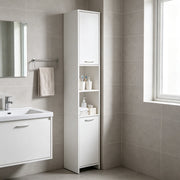 Tall Bathroom Storage Cabinet Freestanding Slim Bathroom Cabinet Cupboard White