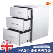 47x47x62cm Kitchen Patio Mount 3-Drawer Stainless Steel Storage Cabinet BBQ