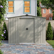 Garden Shed 8 X 6FT Metal Apex Roof With Free Foundation Outdoor Storage House