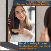 120 x 76cm Extra Large Wall Mirror Full Length Mirror Black for Bedroom Bathroom
