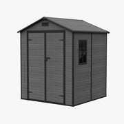 Grey Wood Grain Plastic Garden Shed 6x8 6x6 5x3 Outdoor Tool Bike Storage House