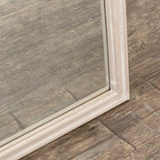 Arched White Washed Distressed Wooden Frame Wall & Leaner Mirror - 90cm x 145cm