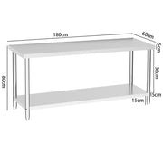 Commercial Catering Work Top Table Stainless Steel Bench Kitchen Food Storage