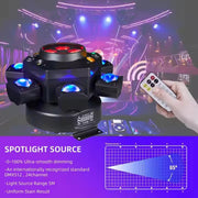 200W RGBW 6 Arms Rotate Laser Light DJ Stage Effect Party Club Gobo Disco Lights
