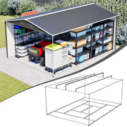 10x14FT Galvanized Metal Garden Shed Lockable Door Tool Storage shed, Anthracite