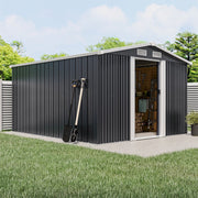 10x8FT Extra Large Garden Shed Metal Apex Roof Outdoor Storage With Door & Vent