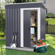 5 x 3ft Garden Shed Galvanised Metal Shed Outdoor Storage Tool Small House Grey