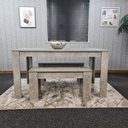 Grey kitchen Dining Table and 2 Benches setof 4 space saver dining room