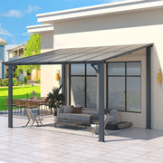 3 x 3m Wall Mounted Pergola Outdoor Aluminium Gazebo Patio Lean to Awning Deck