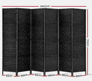6-Panel Folding Room Divider Privacy Screen.Freestanding Portable Blacks