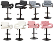 2 LARGE BAR STOOLS PLUSH SEAT GAS LIFT SWIVEL BREAKFAST KITCHEN BAR LARGE SEAT