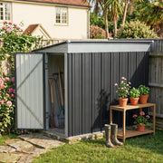8x4FT Metal Garden Shed Lockable Tool Storage House Weatherproof Outdoor Sheds