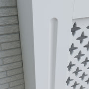 Large Radiator Cover Modern White Painted Cross Grill Wood Wall Cabinet Home UK