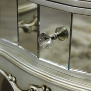 Pair Mirrored Venetian bedside cabinet lamp table bedroom furniture silver glass