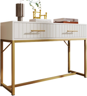 Dressing Table 2 Drawers !SALE! White Gold Vanity Makeup Desk Bedroom Modern