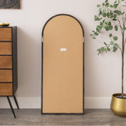 Dark Wood Framed Arched Leaner Mirror - 60cm x 140cm