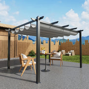4X3M Heavy Duty Metal Pergola with Retractable Roof Outdoor Garden Gazebo Canopy