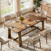 120cm Solid Wood Dining Table Farmhouse Rectangular Kitchen Table for 4-6 People