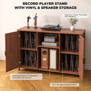 Fluted Vinyl Record Player Stand, 47.2