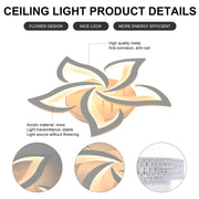Modern Chandelier LED Lamp White Frame Ceiling Light Lamp With RGB Backlight