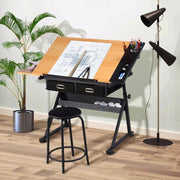 Yaheetech Art Drawing Desk Wood Drafting Table for Adults Artist Craft Tabletop