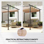 3x3m Outdoor Pergola Metal Gazebo Porch Awning Retractable Canopy