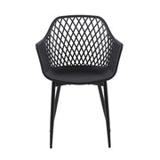 4 Seater Dining Table Set Round Kitchen Black Table 4 Black Chairs Modern Home