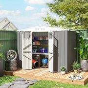 8 x 4 ft Garden Storage Shed, Outdoor Metal Shed Refurbished